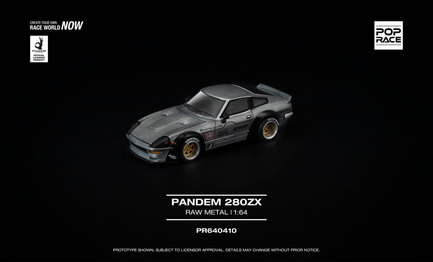 * PRE ORDER * POP RACE 1/64 PANDEM 280ZX RAW METAL PR640410