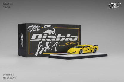 * PRE ORDER * Micro Turbo 1/64 Lamborghini Diablo SV   MT6413A1 Metallic Yellow