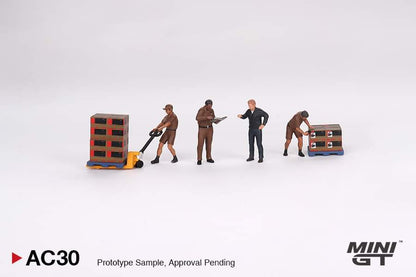 * PRE ORDER * MINI GT #AC30 1/64  Figurine: UPS Driver and workers