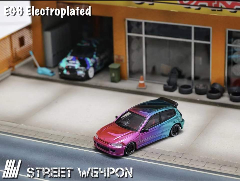 STREET WARRIOR 1/64 EG6 CHROME PURPLE BLUE