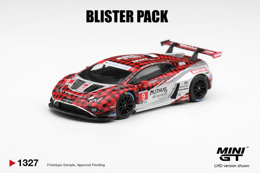 * PRE ORDER * MINI GT #1327 1/64 Lamborghini Huracan GT3 EVO2 #9 Pfaff Motorsports 2025 IMSA WeatherTech GTD Pro (LHD) * BLISTER PACK *