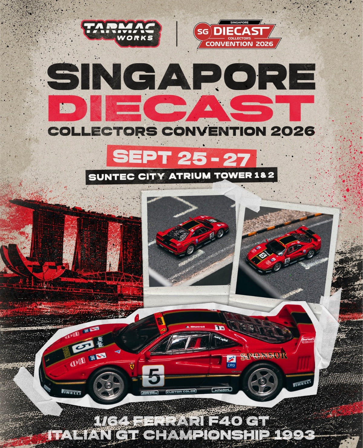 * PRE ORDER * Tarmac Works Ferrari F40 GT Italian GT Championship 1993 Stefano Bucci Special Edition | 2026 Singapore Diecast Collectors Convention