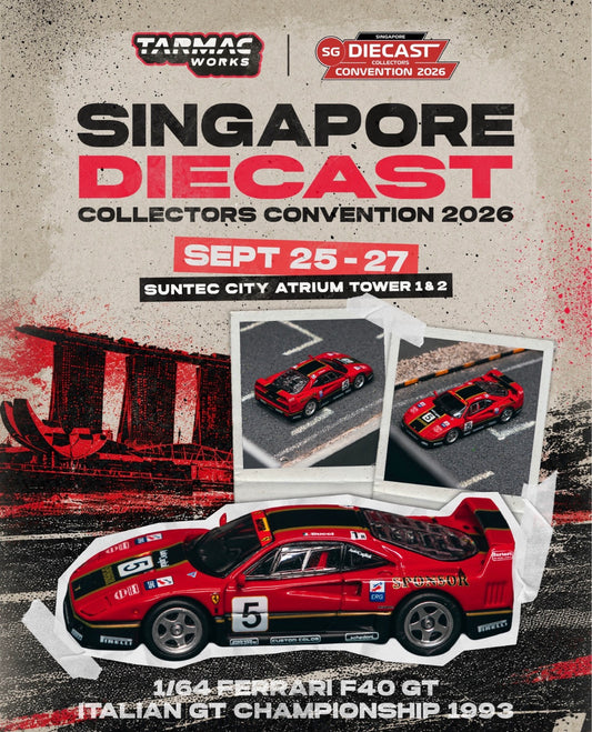 * PRE ORDER * Tarmac Works Ferrari F40 GT Italian GT Championship 1993 Stefano Bucci Special Edition | 2026 Singapore Diecast Collectors Convention