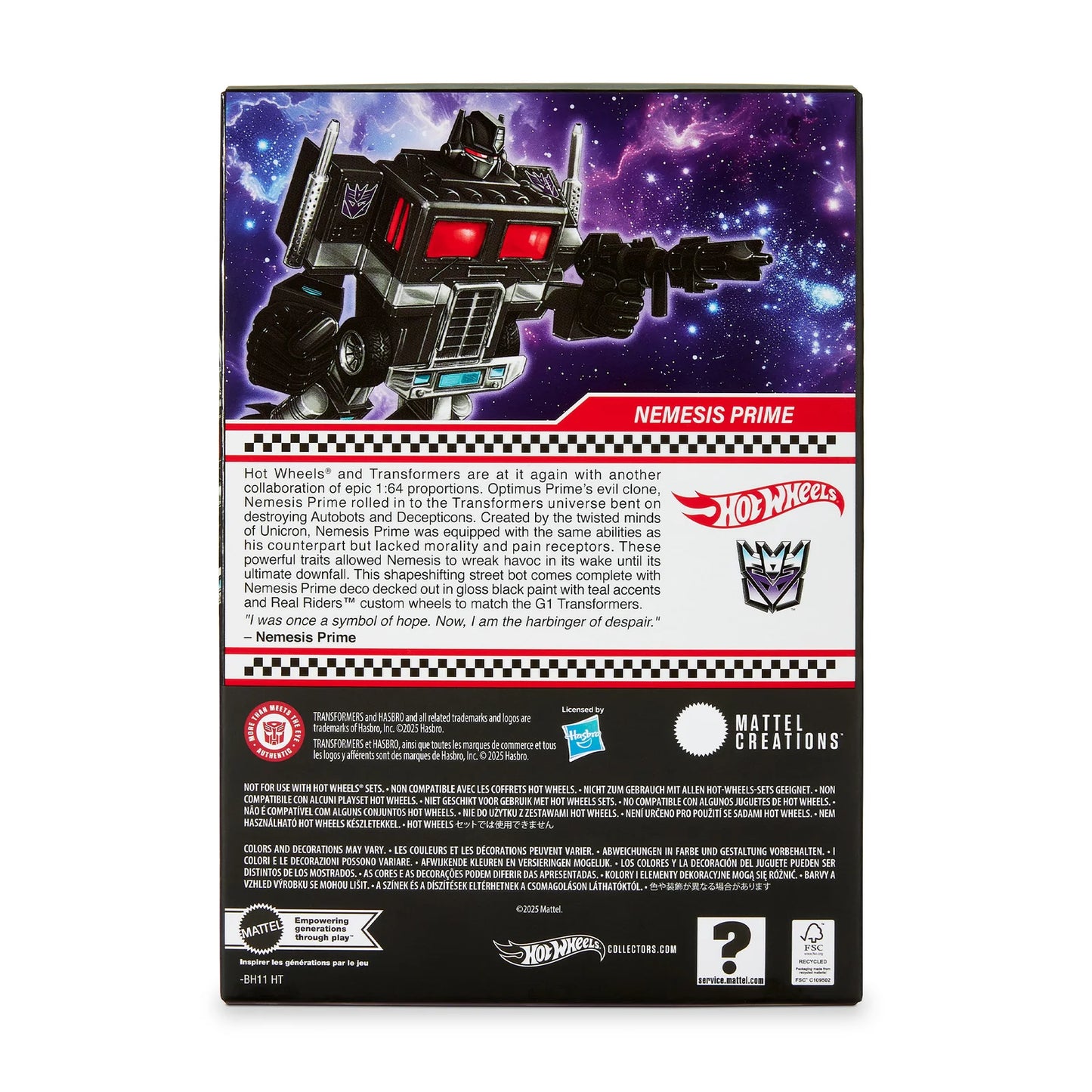 Hot Wheels RLC Exclusive Transformers Nemesis Prime