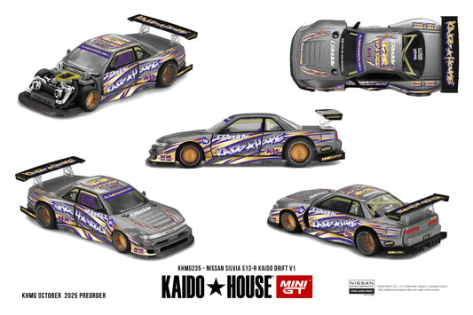 * PRE ORDER * [ Kaido House x MINI GT ] 1/64 Nissan Silvia S13-R KAIDO DRIFT V1 KHMG235