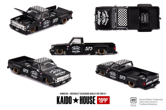 * PRE ORDER * [ Kaido House x MINI GT ] 1/64 Chevrolet Silverado Dually Hot Rod V1 KHMG236