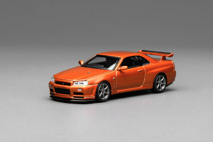 * PRE ORDER * MOTORHELIX 1/64 Nissan Skyline GT-R(R34) V-Spec ll Customised Metallic Orange M63471