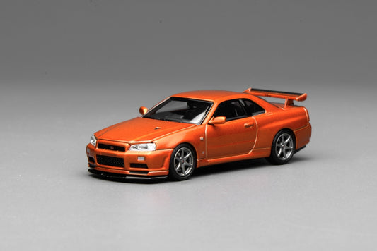 * PRE ORDER * MOTORHELIX 1/64 Nissan Skyline GT-R(R34) V-Spec ll Customised Metallic Orange M63471