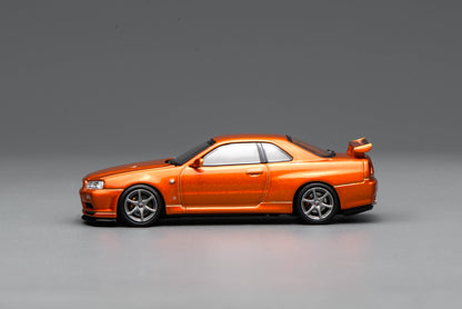 * PRE ORDER * MOTORHELIX 1/64 Nissan Skyline GT-R(R34) V-Spec ll Customised Metallic Orange M63471