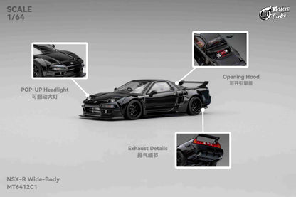 * PRE ORDER * Micro Turbo 1/64 Micro Turbo  1/64 NSX Wide Body Black Warrior METALLIC BLACK - MT6412C1