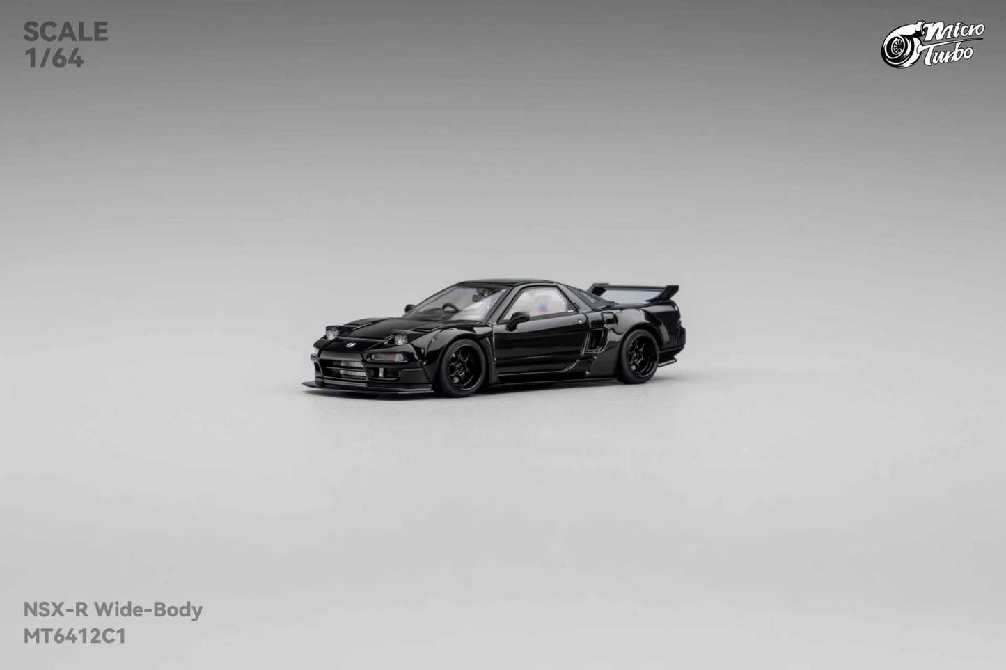 * PRE ORDER * Micro Turbo 1/64 Micro Turbo  1/64 NSX Wide Body Black Warrior METALLIC BLACK - MT6412C1