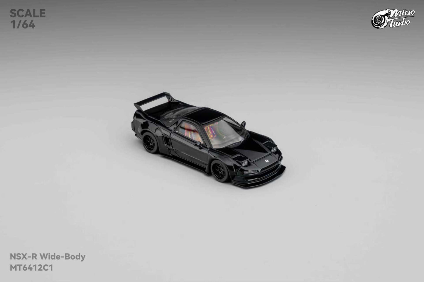* PRE ORDER * Micro Turbo 1/64 Micro Turbo  1/64 NSX Wide Body Black Warrior METALLIC BLACK - MT6412C1