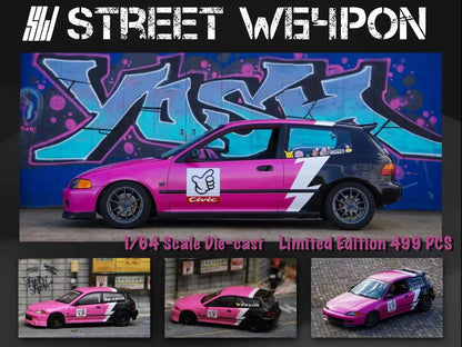 Street Weapon 1/64 Honda Civic EG6 "No Good Racing" Pink