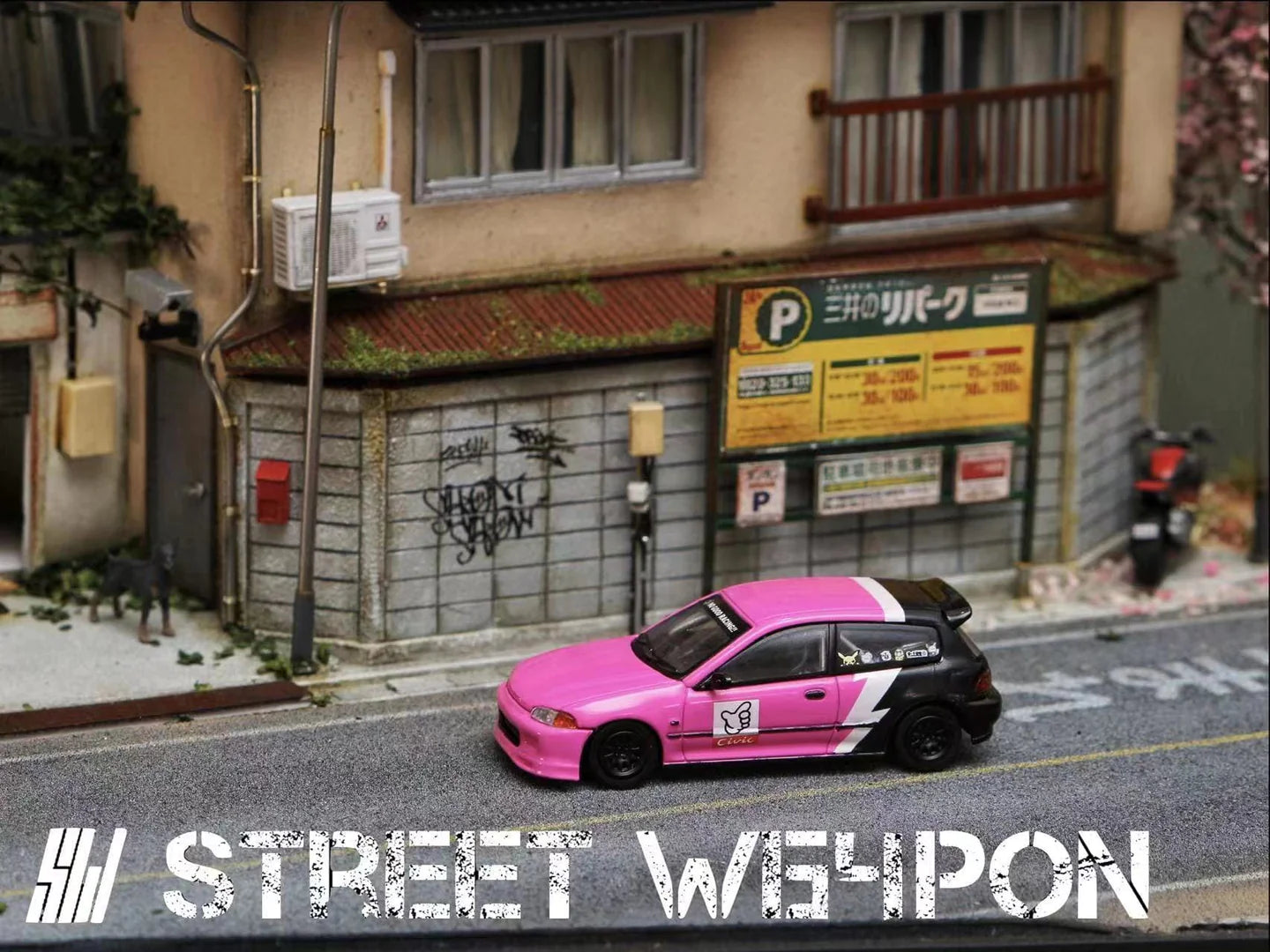 Street Weapon 1/64 Honda Civic EG6 "No Good Racing" Pink