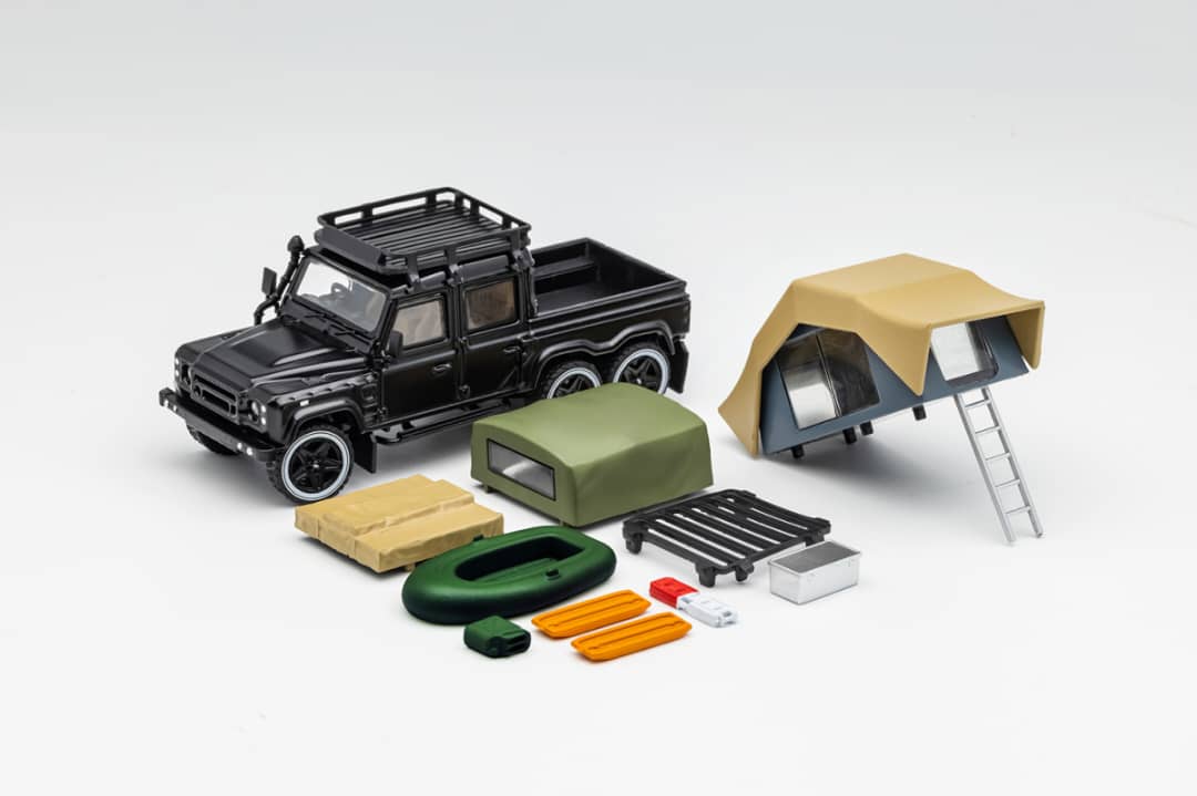 G.C.D 1/64 Land Rover Defender 110 6x6 Pick up with Accessories, kahn Modified