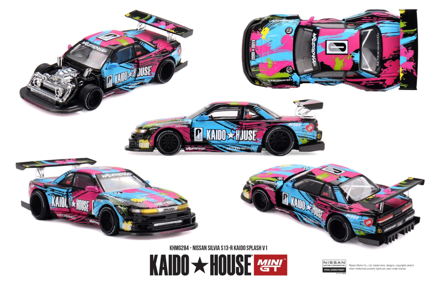 * PRE ORDER * [ Kaido House x MINI GT ] 1/64 Nissan Silvia S13-R Kaido Splash V1 KHMG284