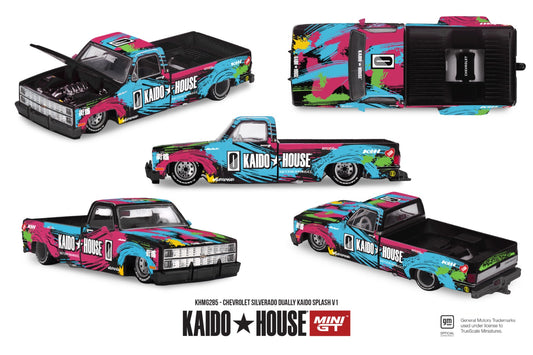 * PRE ORDER * [ Kaido House x MINI GT ] 1/64 Chevrolet Silverado Dually  Kaido Splash V1 KHMG285