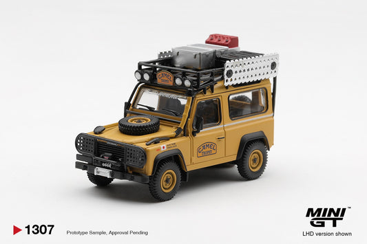 * PRE ORDER * MINI GT #1307 1/64 Land Rover Defender 90 1985 Camel Trophy Borneo Team Japan (LHD)