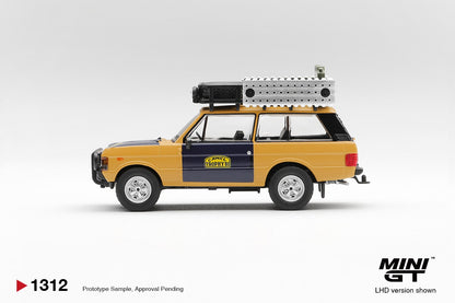 * PRE ORDER * MINI GT #1312 1/64  Range Rover 1981 Camel Trophy Sumatra H.Fischer & W.Bays (LHD)