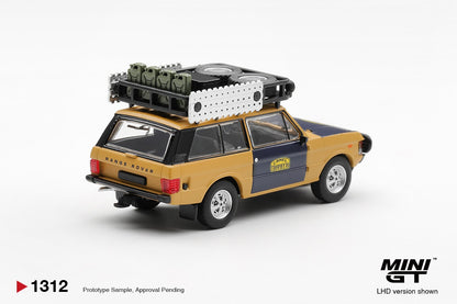 * PRE ORDER * MINI GT #1312 1/64  Range Rover 1981 Camel Trophy Sumatra H.Fischer & W.Bays (LHD)