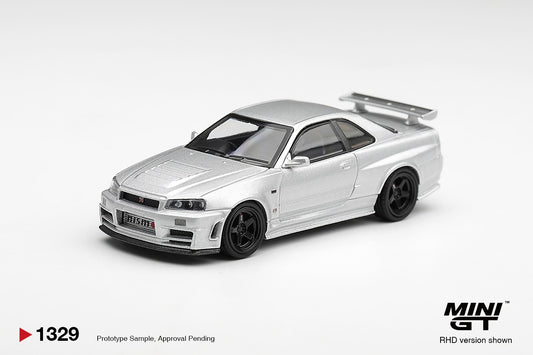 * PRE ORDER * MINI GT #1329 1/64 Nissan NISMO R34GT-R Z-tune Z-Tune Silver (RHD)
