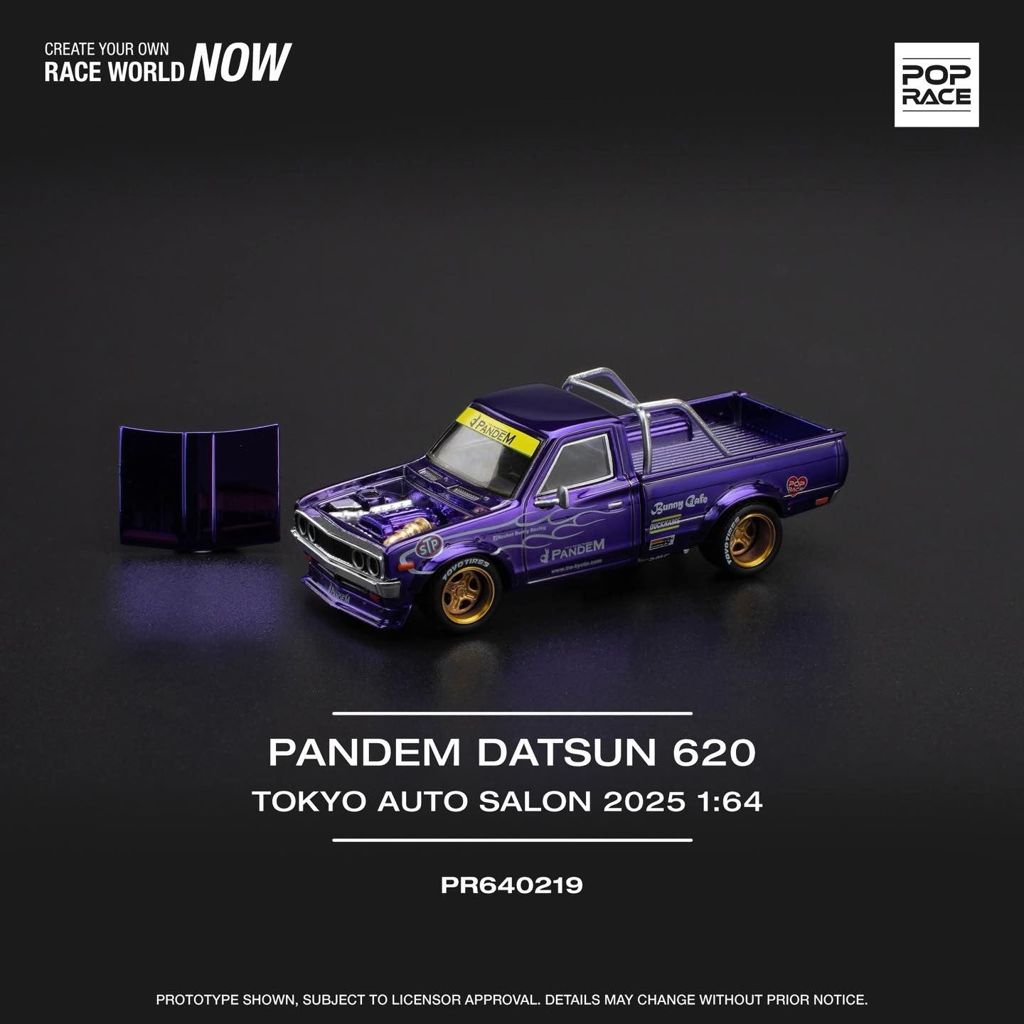 POP RACE 1/64 PANDEM DATSUN 620 TOKYO AUTO SALON 2025 PR640219