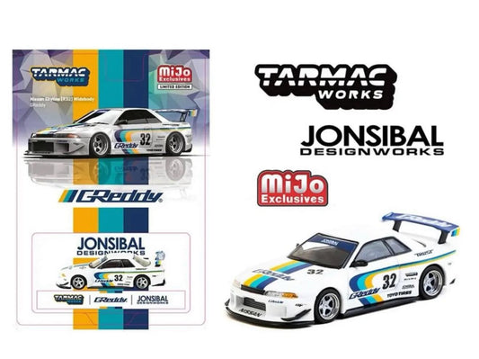 * PRE ORDER * TARMAC WORKS X MIJO  NISSAN SKYLINE GT-R R32 WIDEBODY JONSIBAL DESIGNWORKS GREDDY LIMITED EDITION
