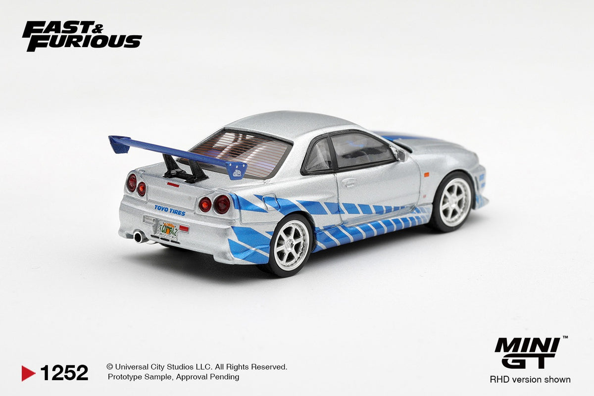 * PRE ORDER * MINI GT X FAST & FURIOUS #1252  Nissan Skyline GT-R C-West "2 Fast 2 Furious" Brian O'Conner (RHD)