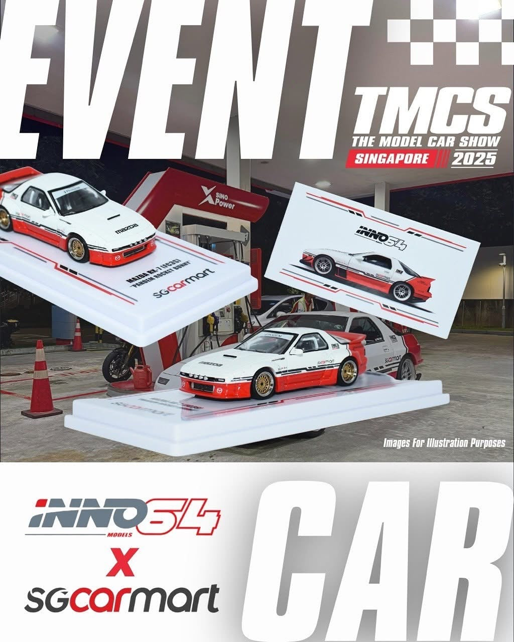 INNO 64 x SGCARMART Mazda RX-7 (FC3S) - Pandem Rocket Bunny | The Model Car Show Singapore 2025 TMCSSG