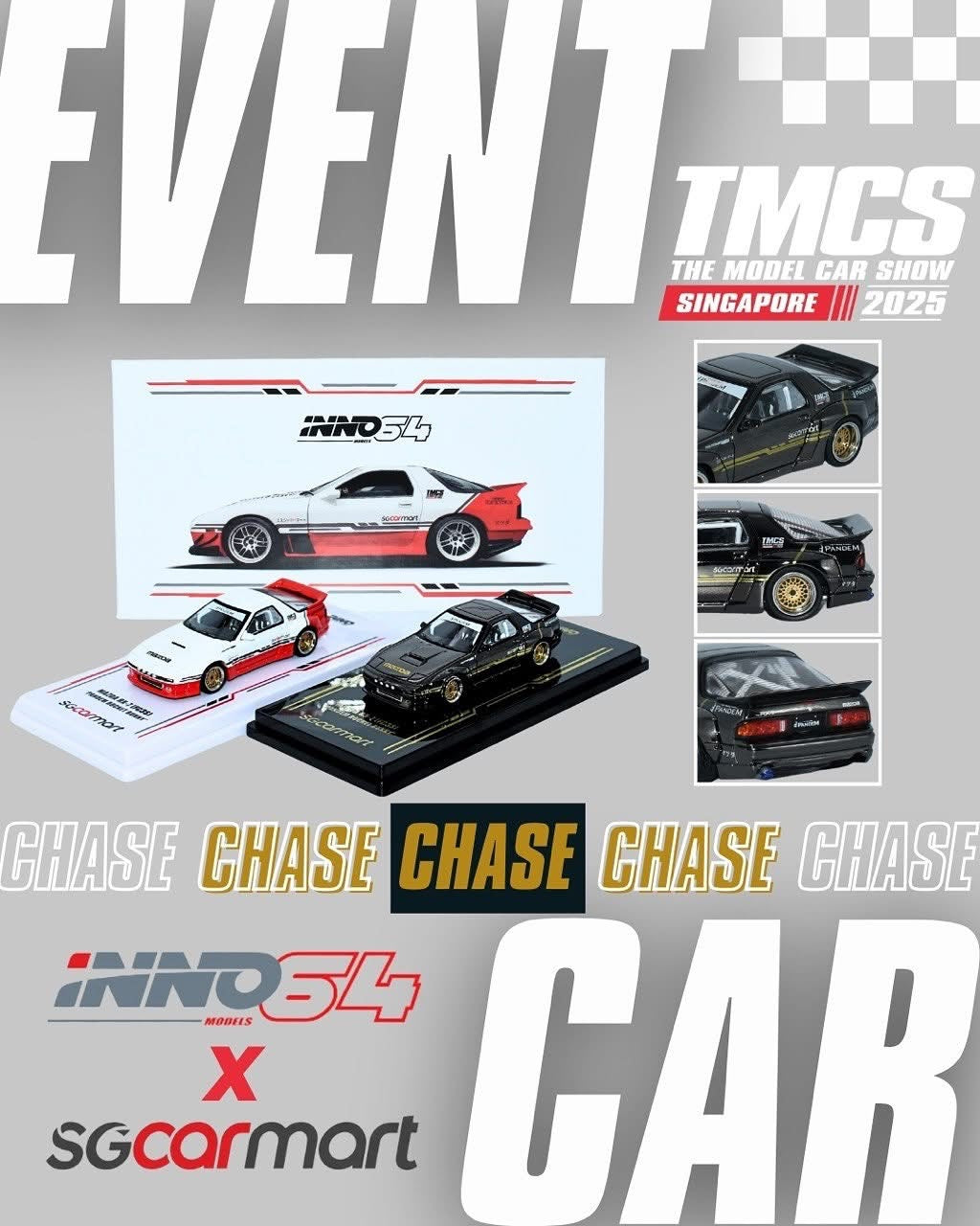 INNO 64 x SGCARMART Mazda RX-7 (FC3S) - Pandem Rocket Bunny | The Model Car Show Singapore 2025 TMCSSG