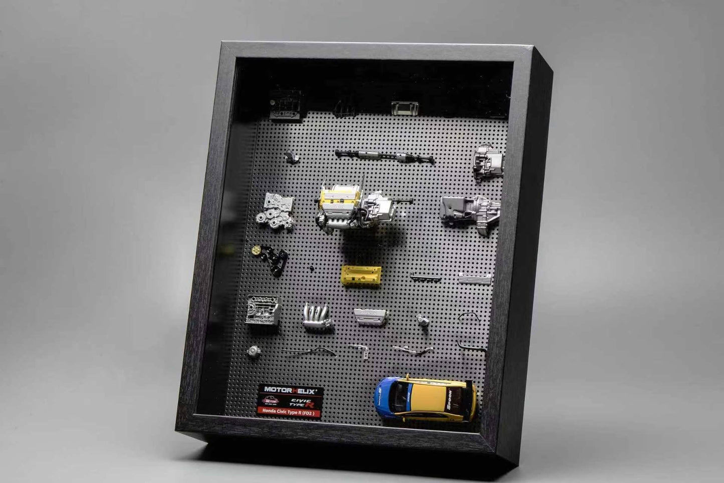 Motorhelix Honda Civic Type R FD2 Spoon Sports Boom Box Photoframe Display With Engine | The Diecast Expo 2025
