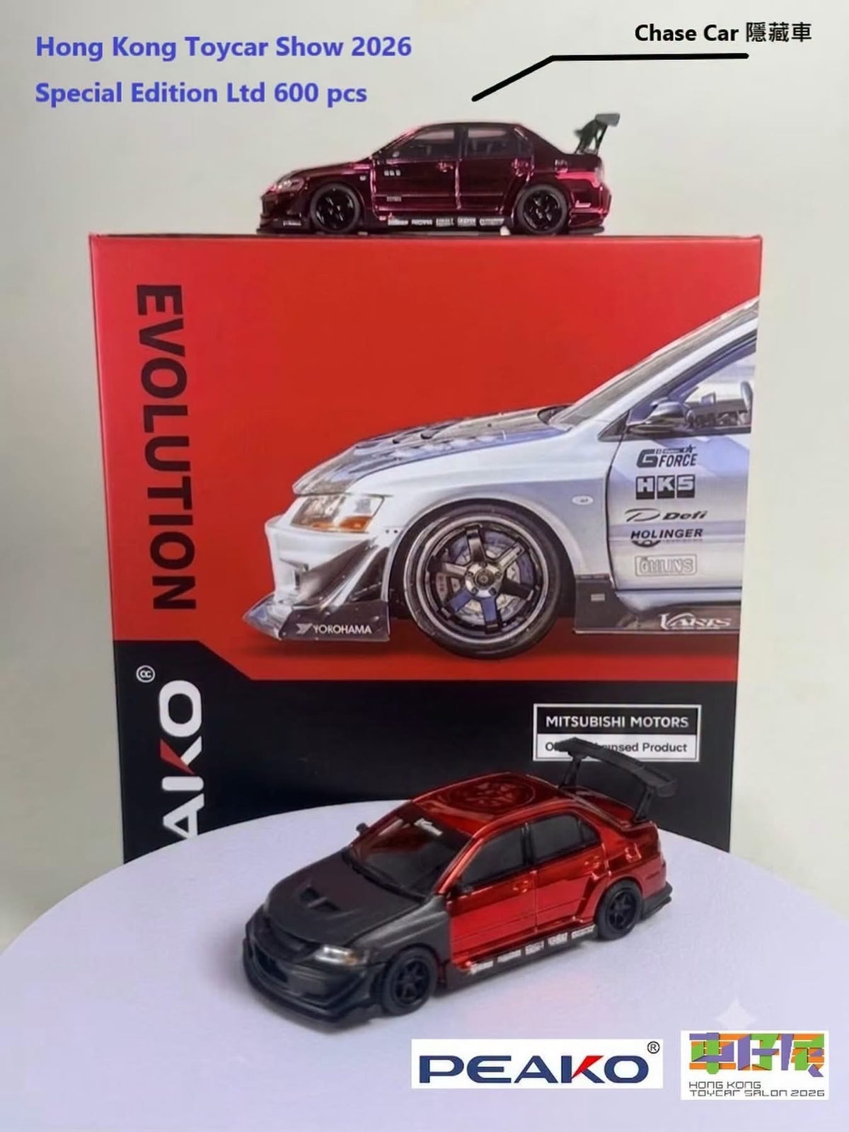 Peako X Varis Mitsubishi Lancer Evolution Chrome Red | HK ToyCar Salon 2026