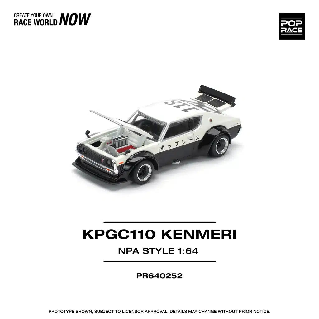 POP RACE 1/64 SKYLINE KPGC110 KENMERI NPA STYLE PR640252