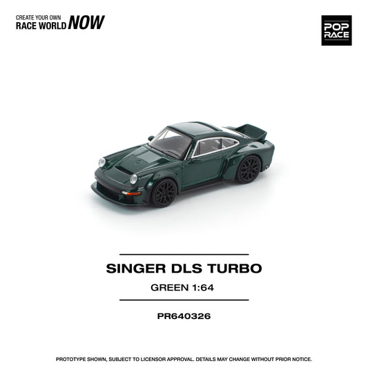 POP RACE 1/64 SINGER DLS TURBO GREEN PR640326