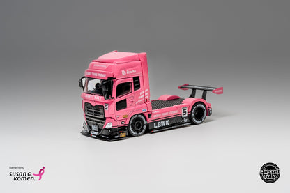 * PRE ORDER * DiecastTalk x Leen Customs x GCD 1:64 LBWK UD Quon LB Trucks Pink with Pin Charity