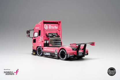 * PRE ORDER * DiecastTalk x Leen Customs x GCD 1:64 LBWK UD Quon LB Trucks Pink with Pin Charity
