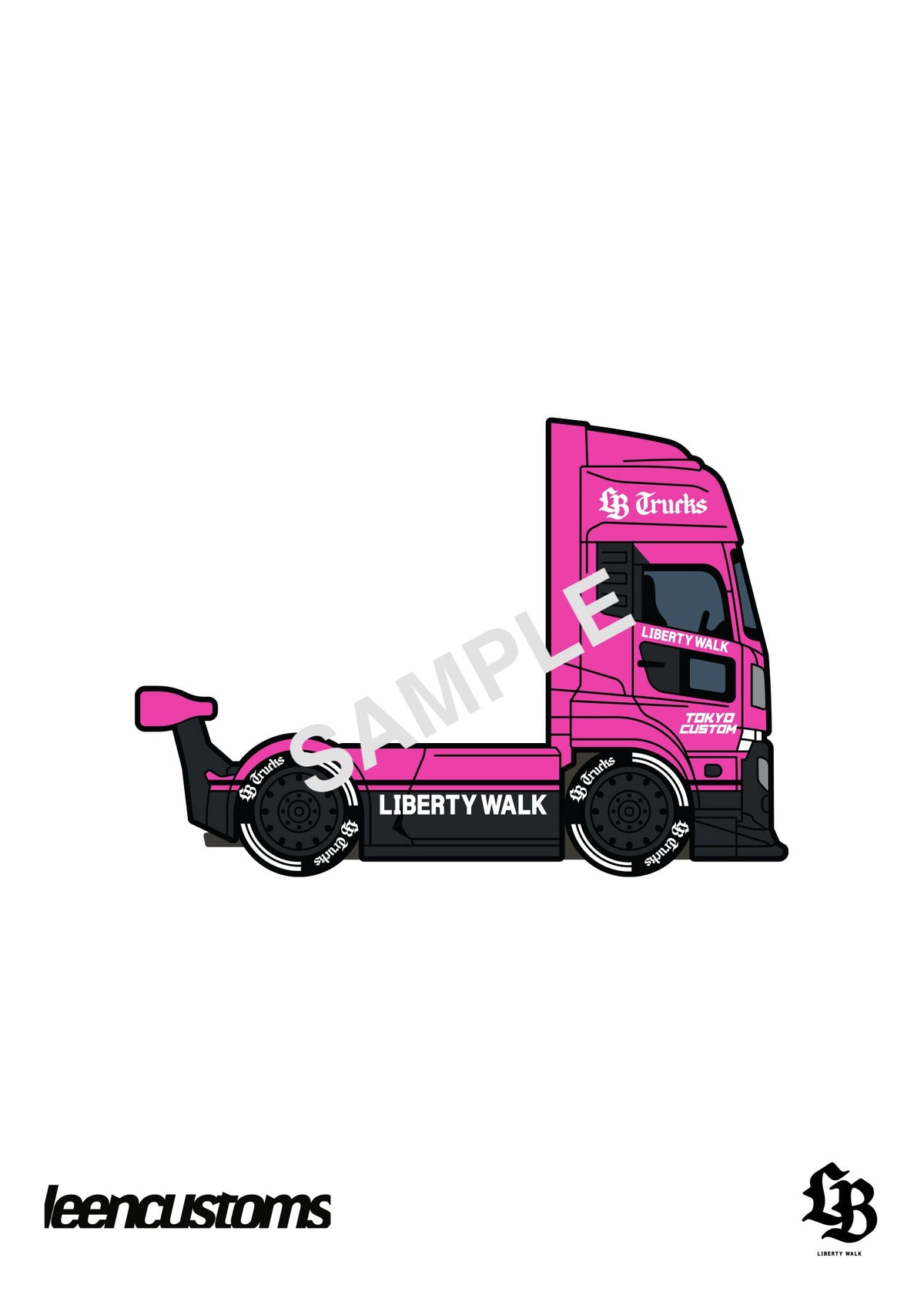 * PRE ORDER * DiecastTalk x Leen Customs x GCD 1:64 LBWK UD Quon LB Trucks Pink with Pin Charity