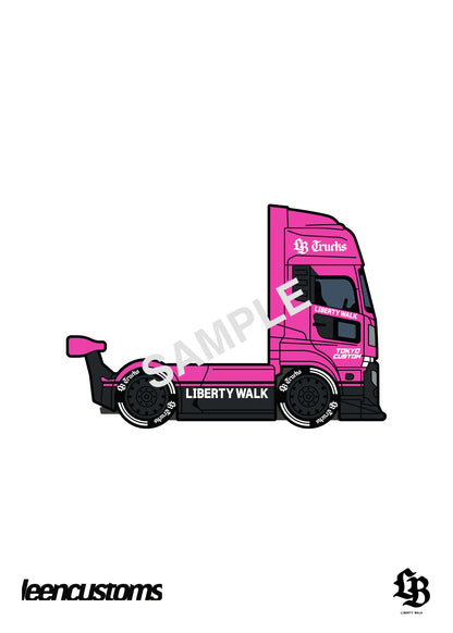 * PRE ORDER * DiecastTalk x Leen Customs x GCD 1:64 LBWK UD Quon LB Trucks Pink with Pin Charity