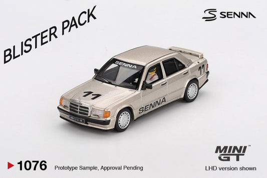 MINI GT #1076 1/64 Mercedes-Benz 190 E 2.3-16 #11 Ayrton Senna 1984 Nürburgring Race of Champions w/ Figure * BLISTER PACK *
