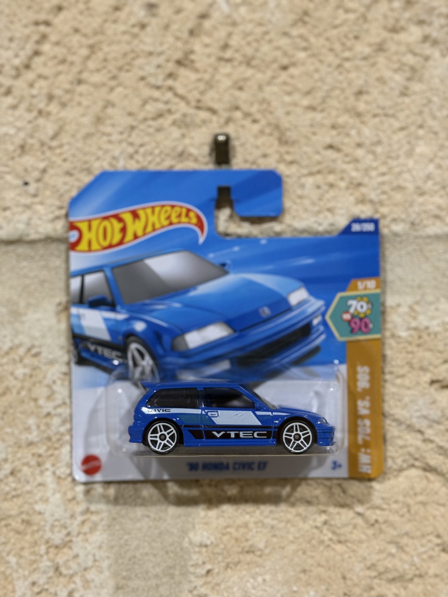 HOT WHEELS '90 HONDA CIVIC EF BLUE ( SHORT CARD )