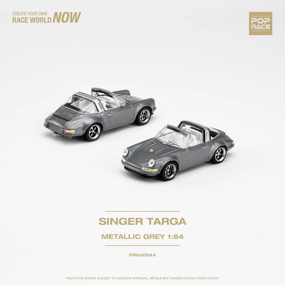 POP RACE 1/64 SINGER TARGA METALLIC GREY PR640044