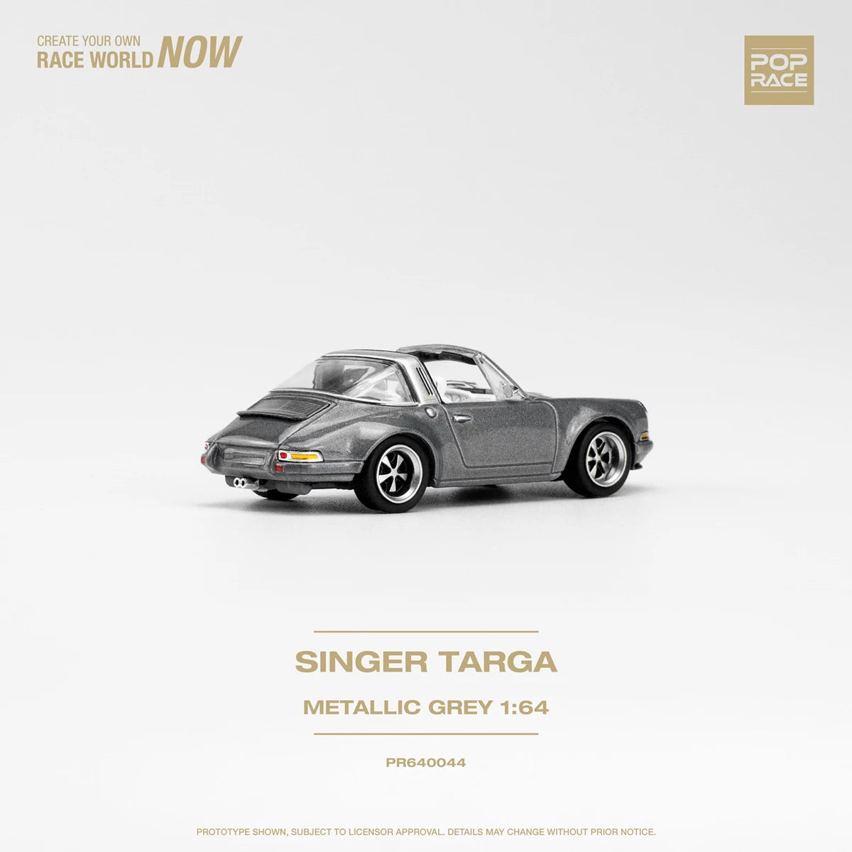 POP RACE 1/64 SINGER TARGA METALLIC GREY PR640044