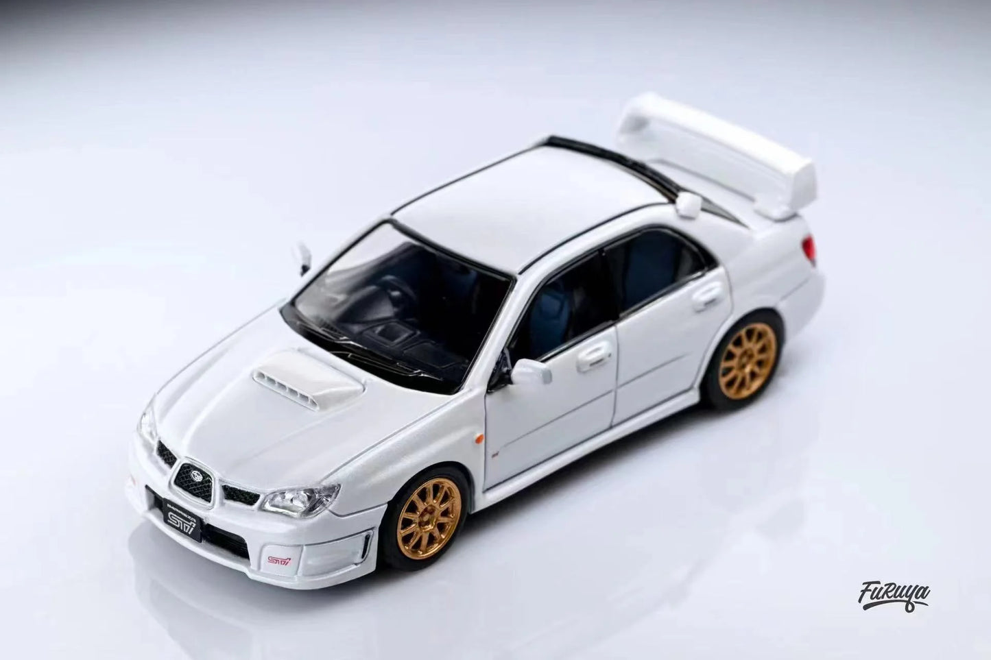 Furuya 1/64 Subaru Impreza WRX STi The 9th Generation White Sedan Version