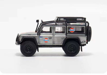 Master 1:64 para Land Rover Defender 110 Gulf Camping Camuflaje Diecast Modelos de coche en miniatura Colección de pasatiempos Regalos (Gulf Clean Master 1:64 para Land Rover Defender 110 Gulf Camping Camuflaje Diecast Modelos de coche en miniatura Colección de pasatiempos Regalos (Gulf Clean
