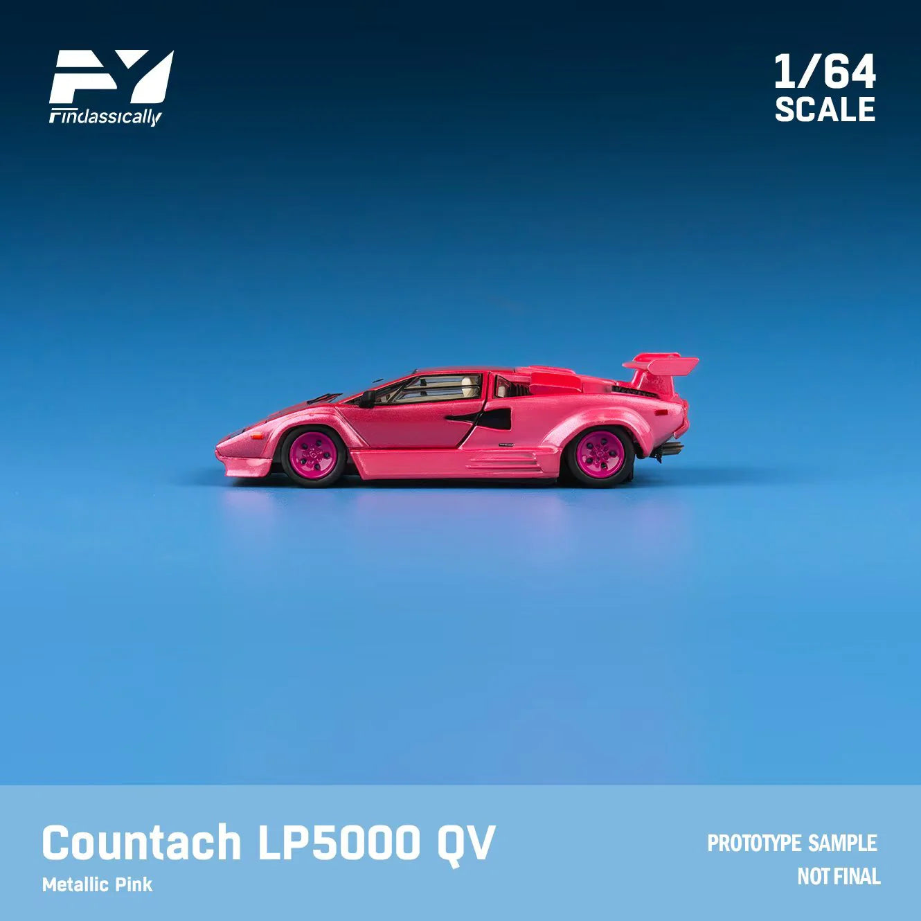 Finclassically 1/64 Lamborghini Countach LP5000 25th Anniversario Pink