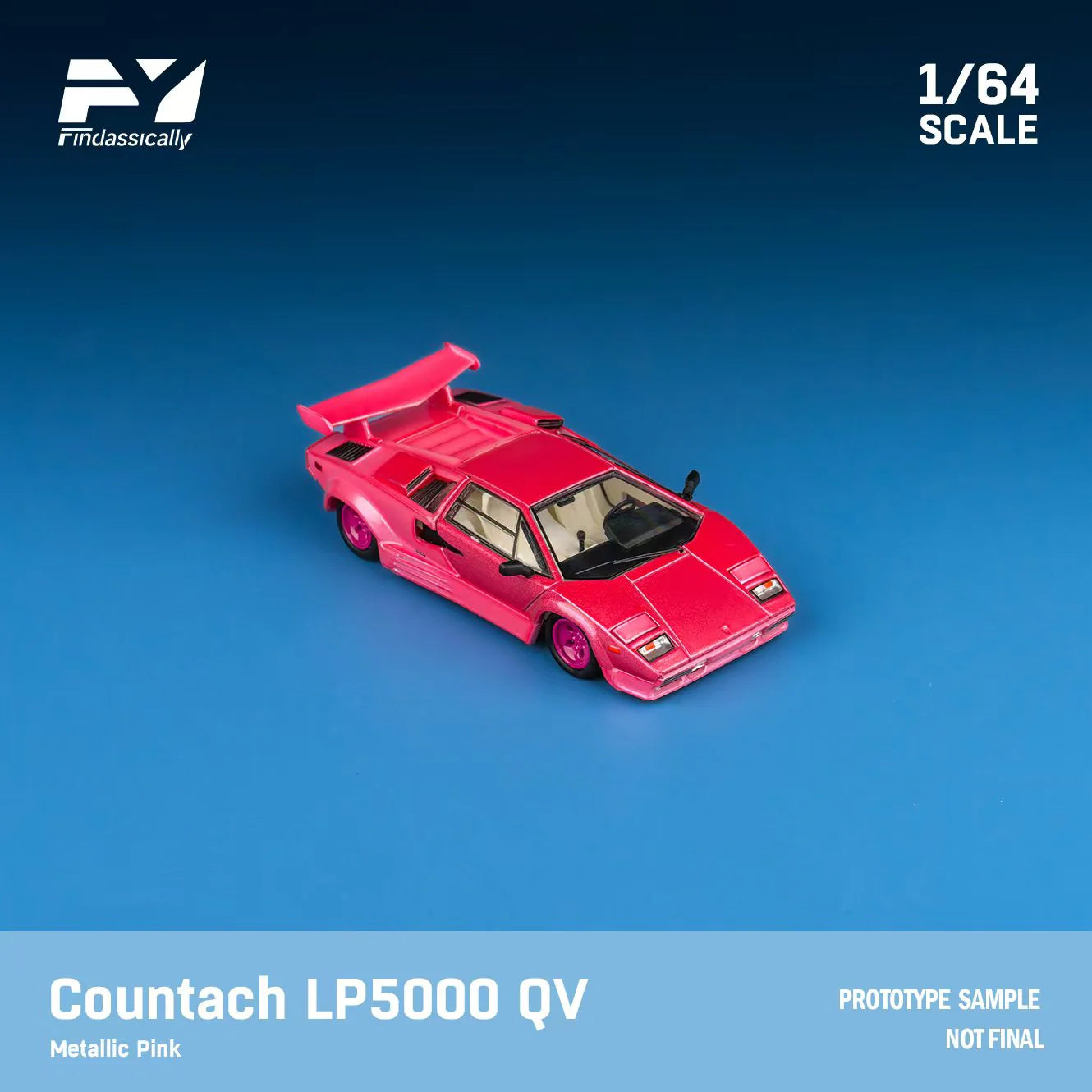 Finclassically 1/64 Lamborghini Countach LP5000 25th Anniversario Pink