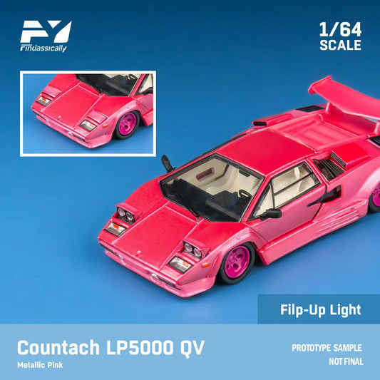 Finclassically 1/64 Lamborghini Countach LP5000 25th Anniversario Pink