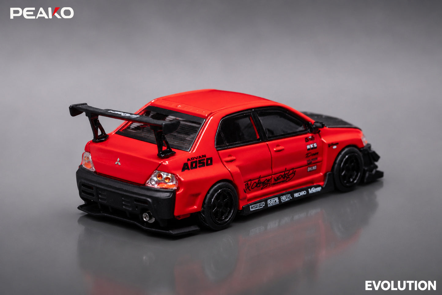 * PRE ORDER * PEAKO 1/64 Mitsubishi Lancer Evolution IX VARIS Widebody Modified Version Red