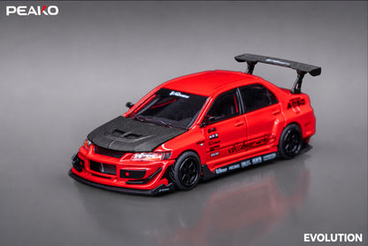 * PRE ORDER * PEAKO 1/64 Mitsubishi Lancer Evolution IX VARIS Widebody Modified Version Red