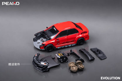 * PRE ORDER * PEAKO 1/64 Mitsubishi Lancer Evolution IX VARIS Widebody Modified Version Red